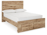 Hyanna Tan Full Panel Storage Bed - Ella Furniture