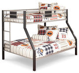 Dinsmore Black/gray Twin Over Full Bunk Bed - Ella Furniture