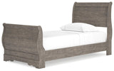 Bayzor Gray Twin Sleigh Bed - Ella Furniture