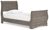 Bayzor Gray Twin Sleigh Bed - Ella Furniture