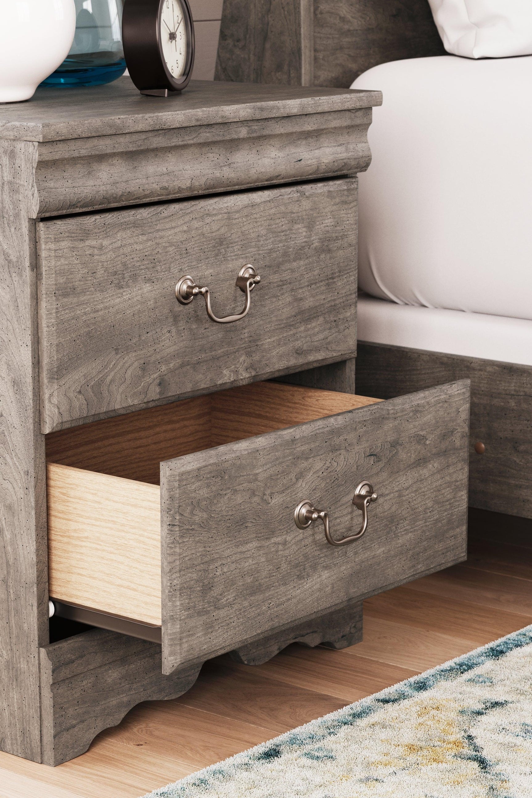 Bayzor Gray Nightstand - Ella Furniture