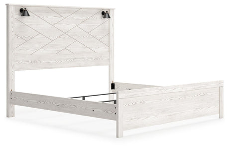 Gerridan White/Gray King Panel Bed - Ella Furniture