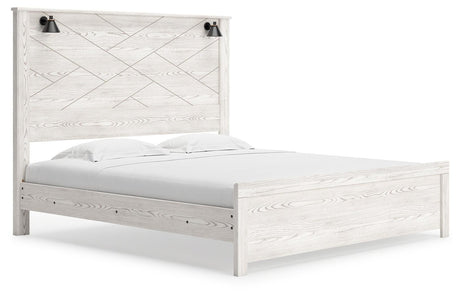 Gerridan White/Gray King Panel Bed - Ella Furniture