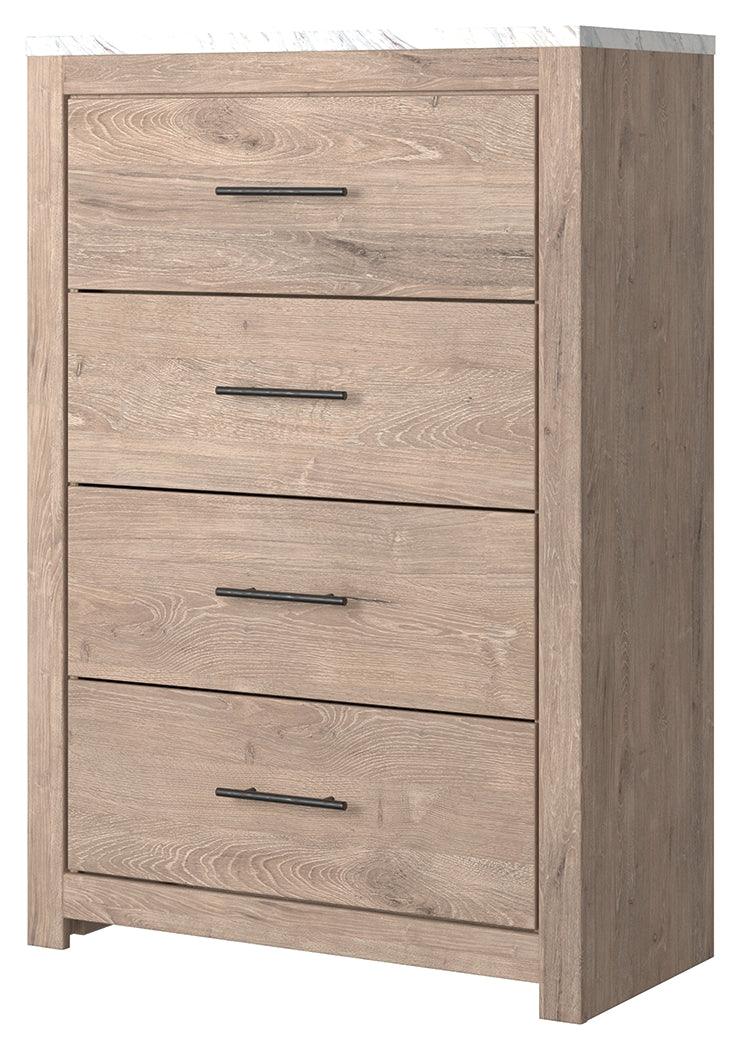 Senniberg Light Brown/white Chest Of Drawers - Ella Furniture