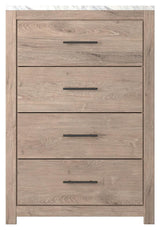 Senniberg Light Brown/white Chest Of Drawers - Ella Furniture