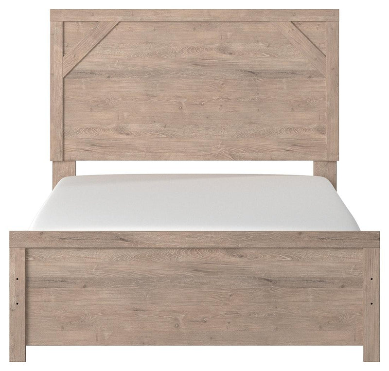 Senniberg Light Brown/white Full Panel Bed - Ella Furniture