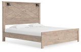 Senniberg Light Brown/white King Panel Bed - Ella Furniture