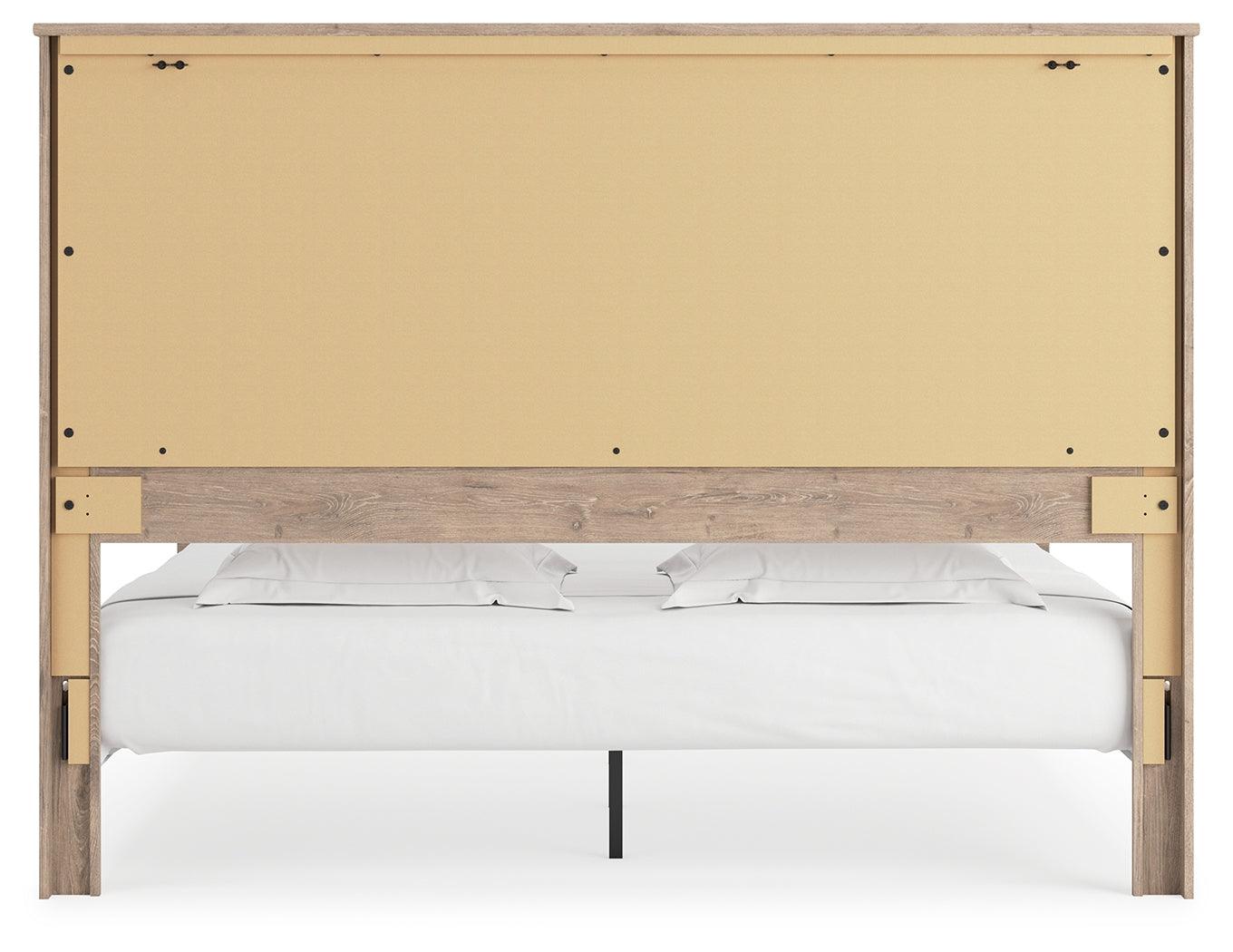 Senniberg Light Brown/white King Panel Bed - Ella Furniture