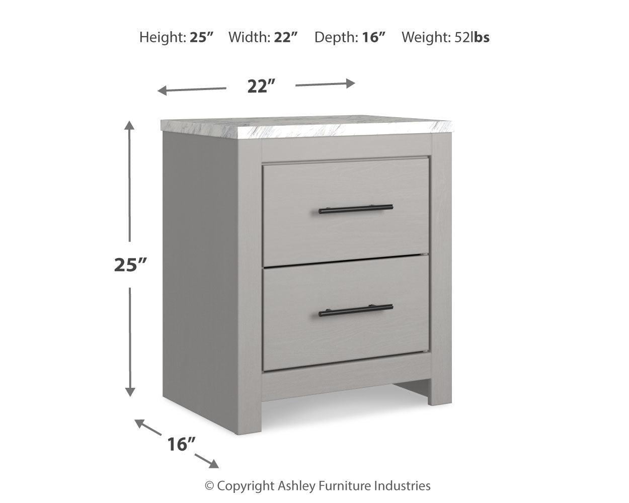 Cottonburg Light Gray/white Nightstand - Ella Furniture