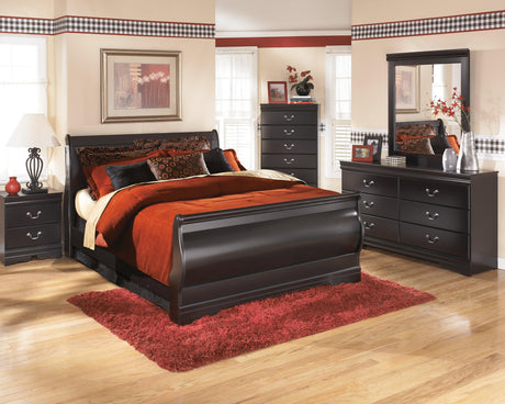 Huey Vineyard Black Nightstand - Ella Furniture