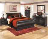 Huey Vineyard Black Queen Sleigh Bed - Ella Furniture