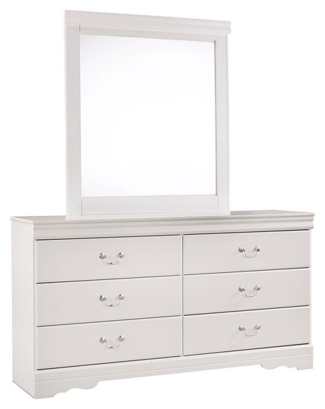 Anarasia White Dresser And Mirror - Ella Furniture