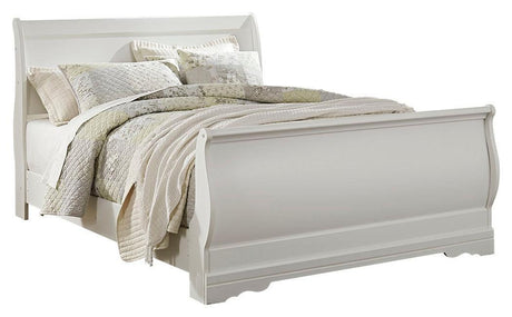 Anarasia White Queen Sleigh Bed - Ella Furniture