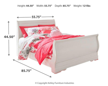 Anarasia White Full Sleigh Bed - Ella Furniture