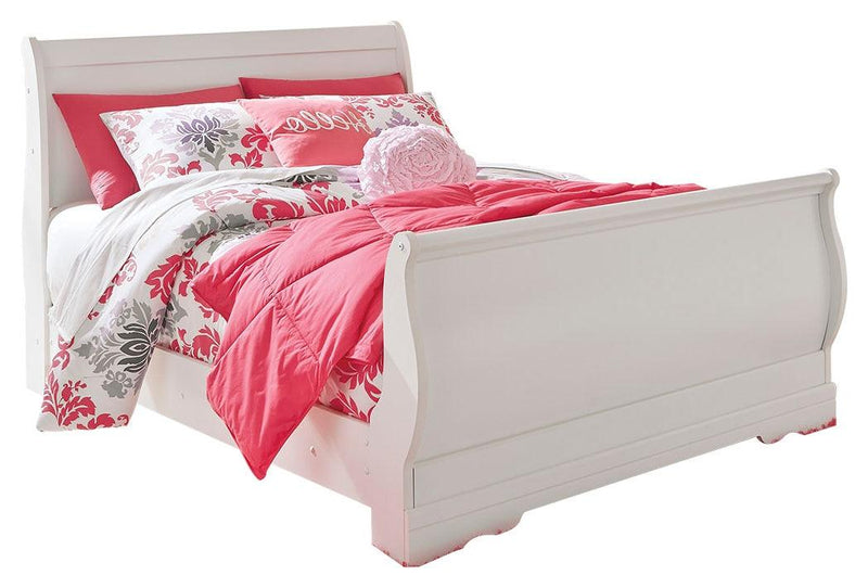 Anarasia White Full Sleigh Bed - Ella Furniture