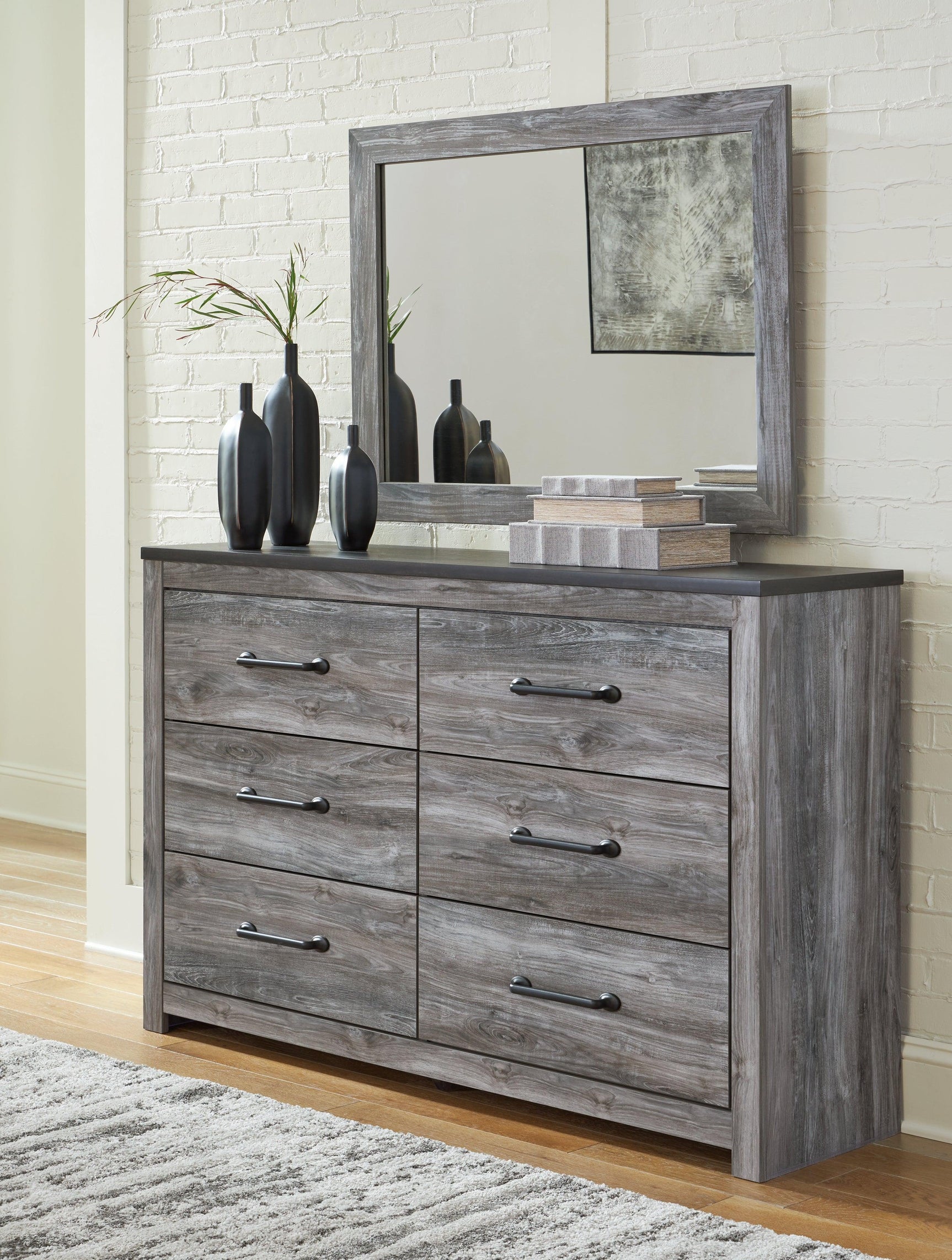 Bronyan Dark Gray Dresser And Mirror - Ella Furniture