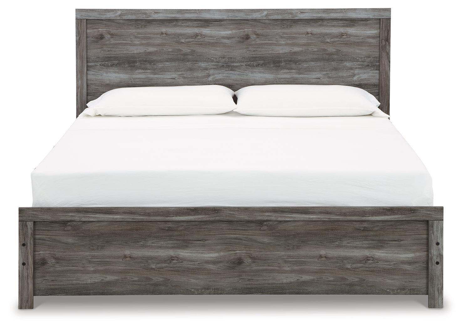 Bronyan Dark Gray King Panel Bed - Ella Furniture