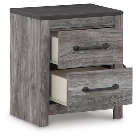 Bronyan Dark Gray Nightstand - Ella Furniture