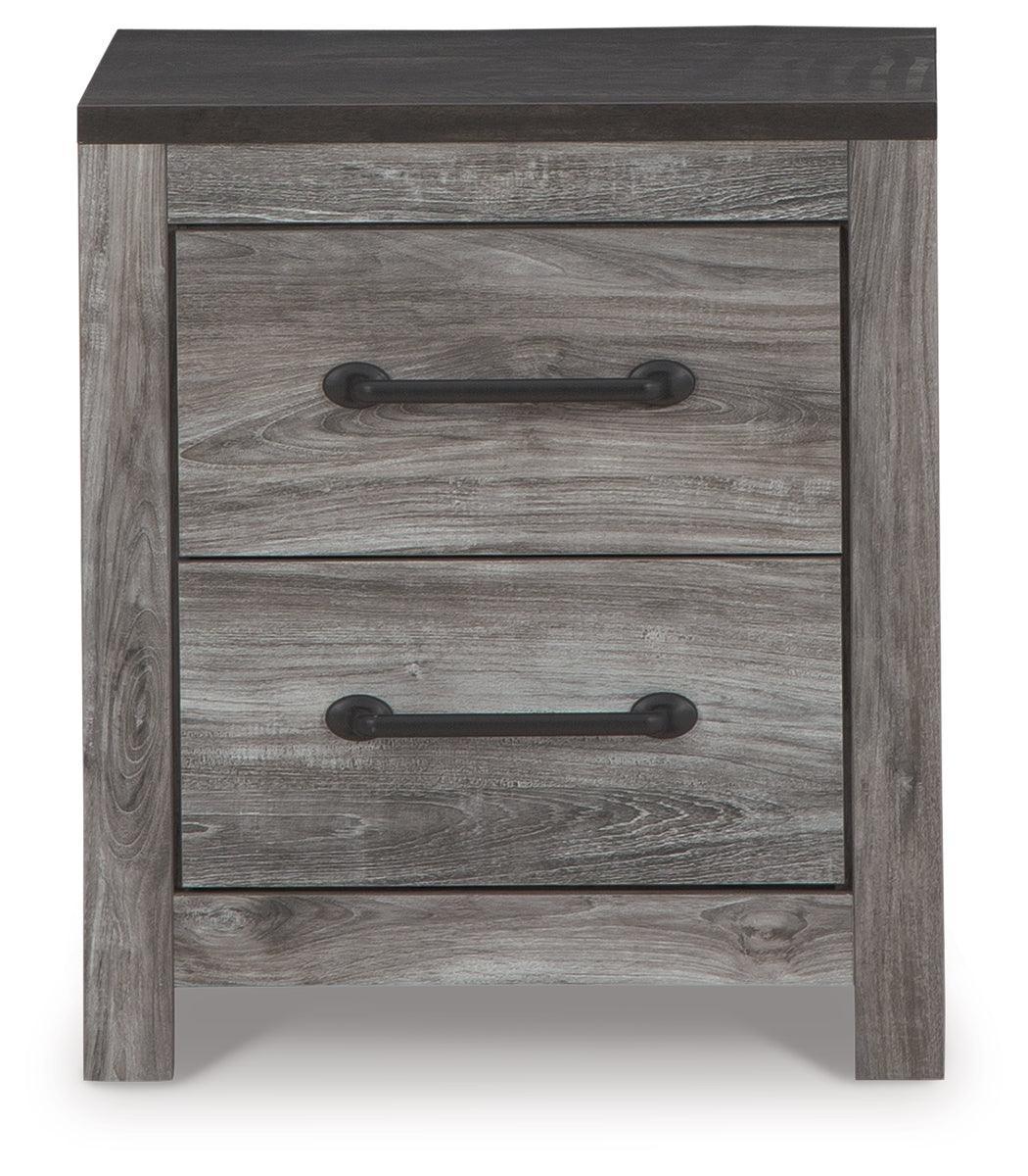 Bronyan Dark Gray Nightstand - Ella Furniture