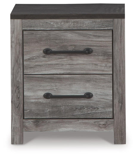 Bronyan Dark Gray Nightstand - Ella Furniture