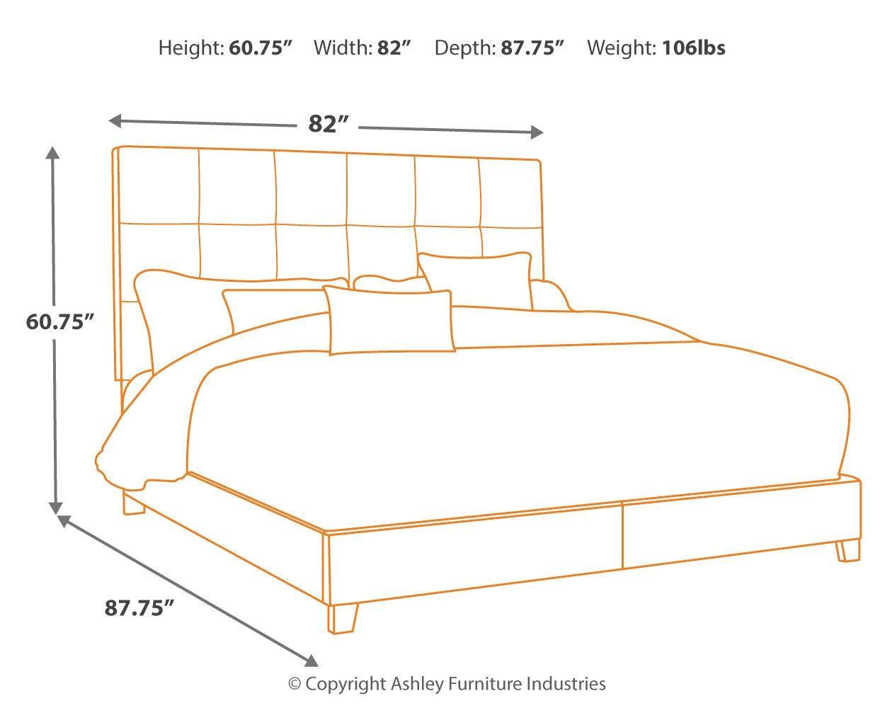 Dolante Gray King Upholstered Bed - Ella Furniture