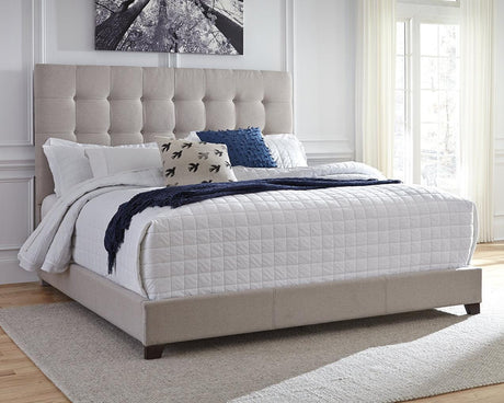 Dolante Beige King Upholstered Bed - Ella Furniture