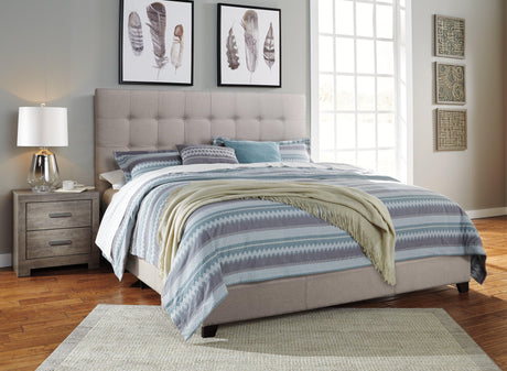 Dolante Beige King Upholstered Bed - Ella Furniture