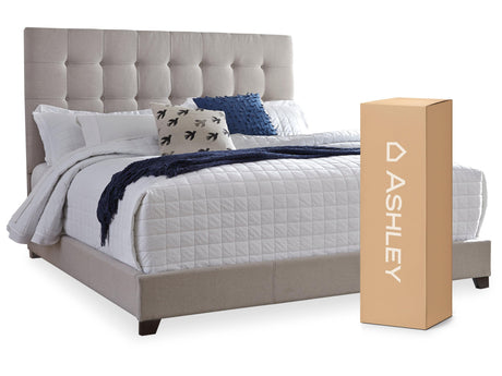 Dolante Beige Queen Upholstered Bed - Ella Furniture