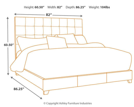 Dolante Beige Queen Upholstered Bed - Ella Furniture