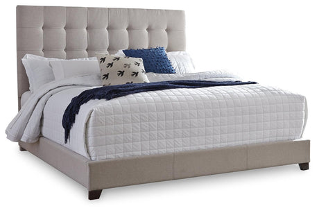 Dolante Beige King Upholstered Bed - Ella Furniture