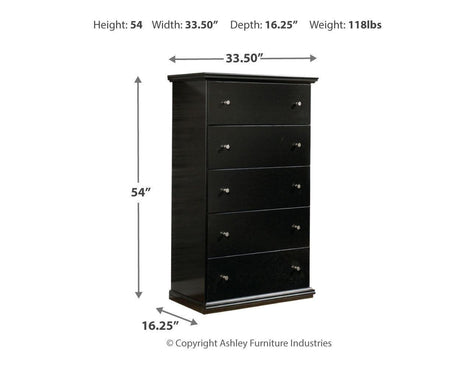 Maribel Black Chest Of Drawers - Ella Furniture