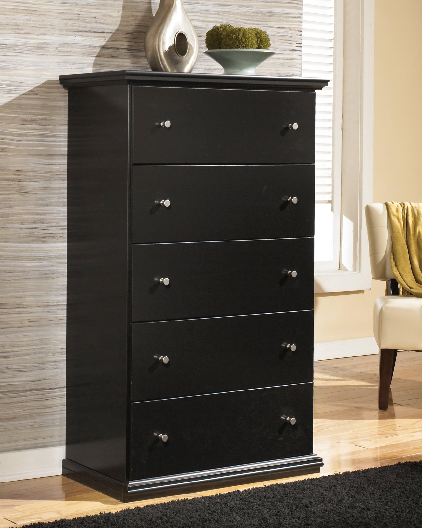 Maribel Black Chest Of Drawers - Ella Furniture