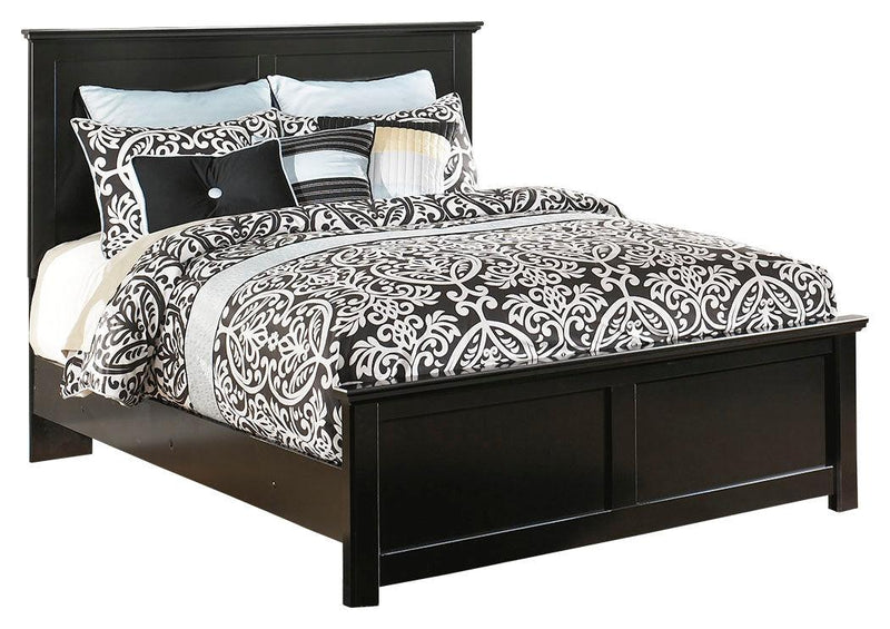 Maribel Black Queen Panel Bed - Ella Furniture