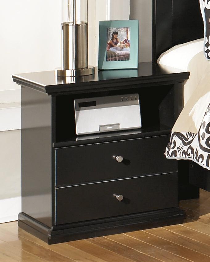 Maribel Black Nightstand - Ella Furniture