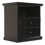 Maribel Black Nightstand - Ella Furniture