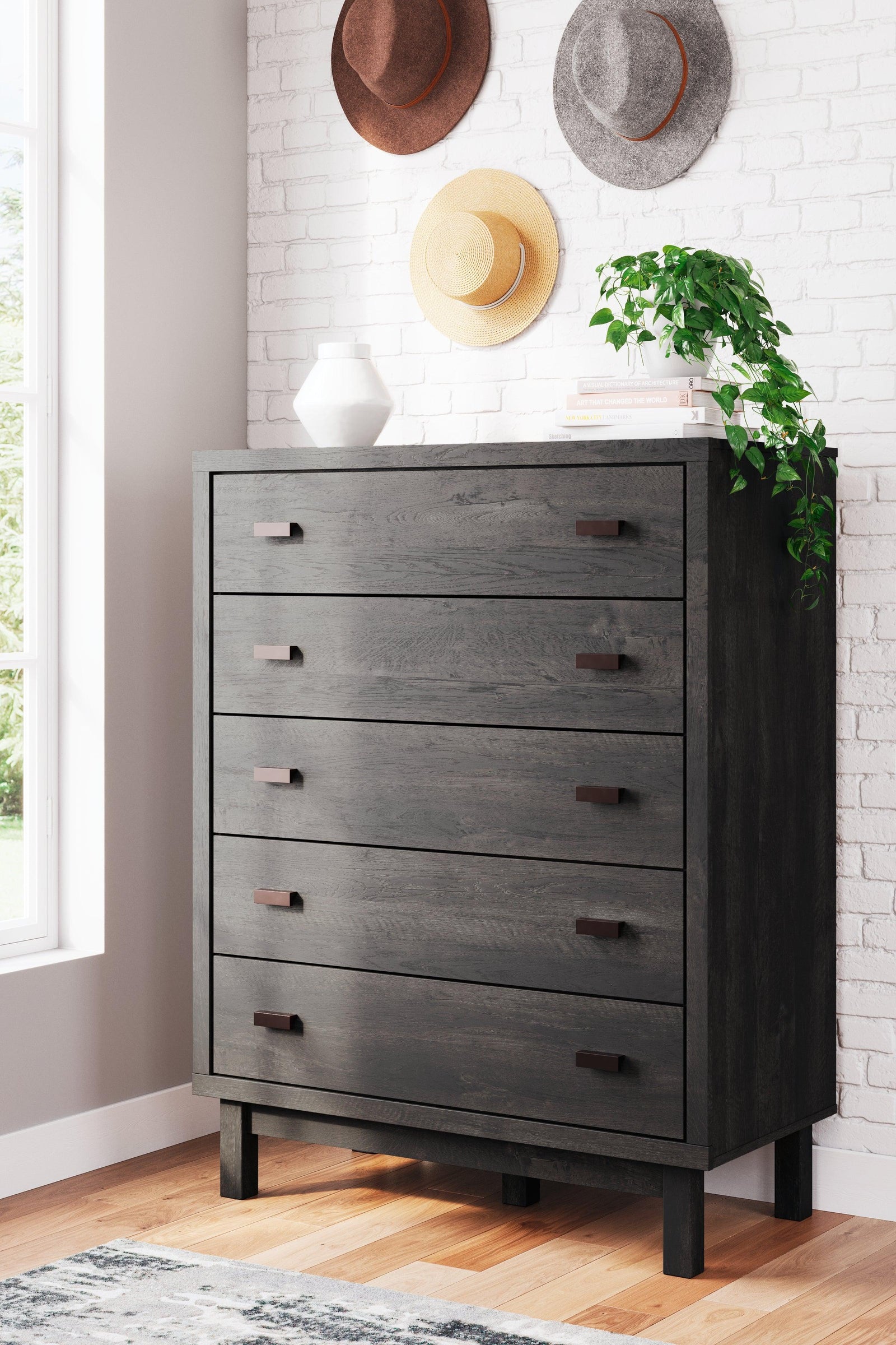 Toretto Charcoal Wide Chest Of Drawers - Ella Furniture