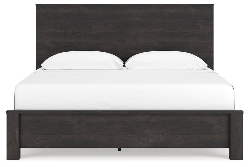 Toretto Charcoal King Panel Bookcase Bed - Ella Furniture