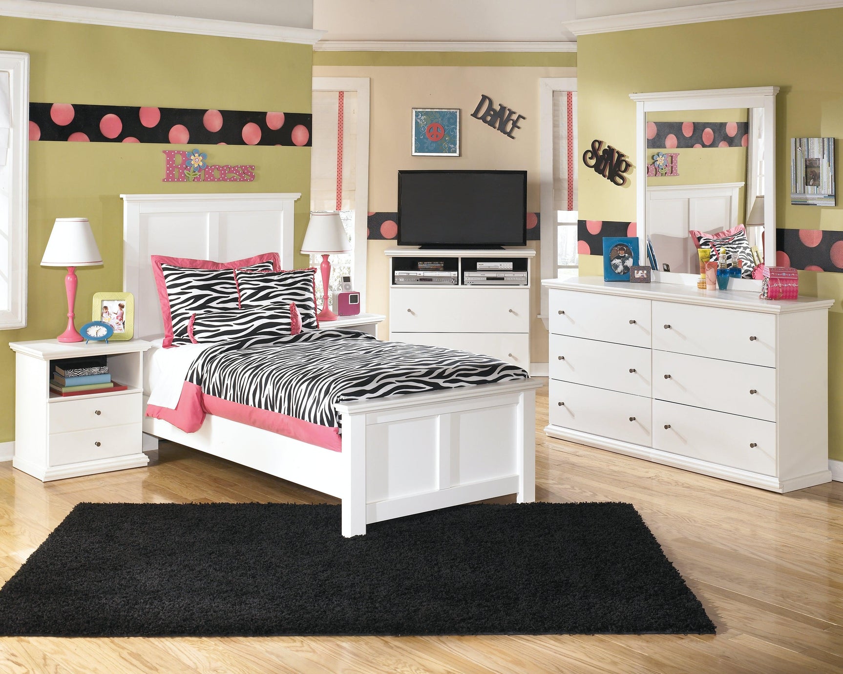 Bostwick Shoals White Twin Panel Bed - Ella Furniture