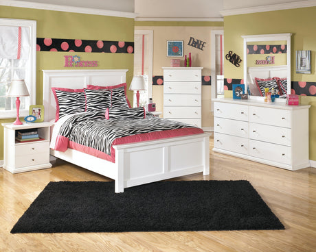 Bostwick Shoals White Full Panel Bed - Ella Furniture