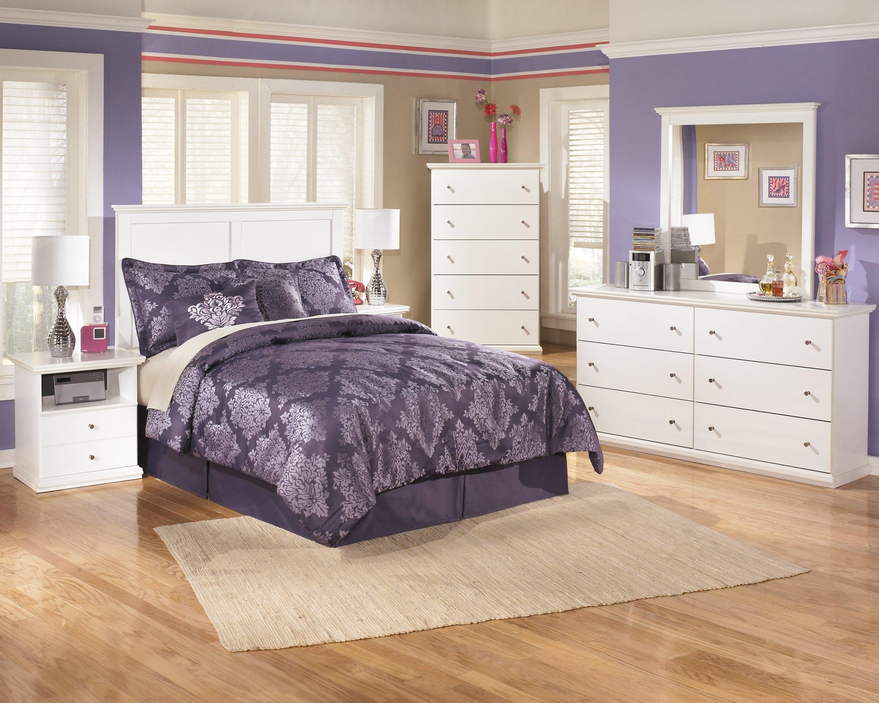 Bostwick Shoals White Dresser And Mirror - Ella Furniture