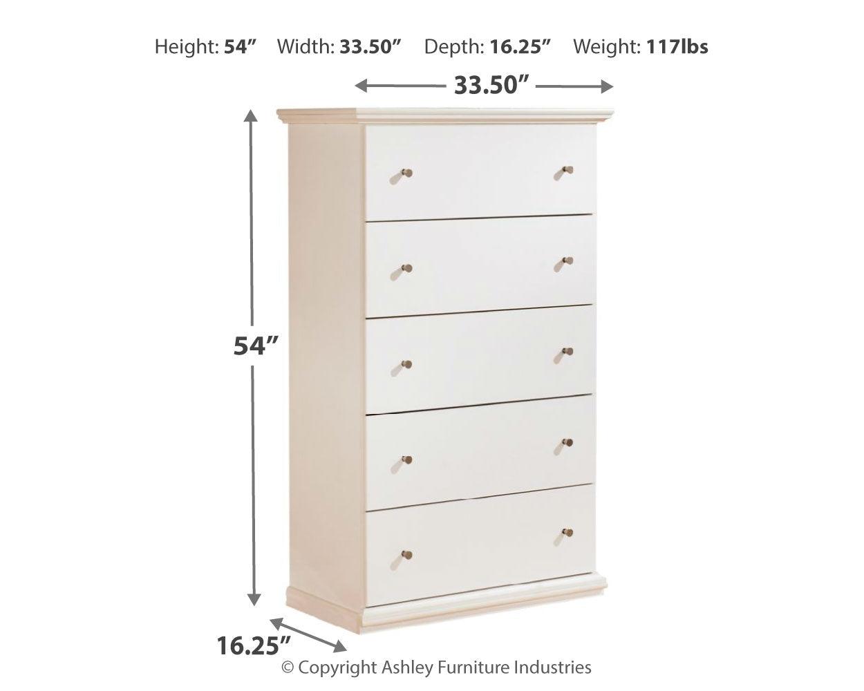 Bostwick Shoals White Chest Of Drawers - Ella Furniture