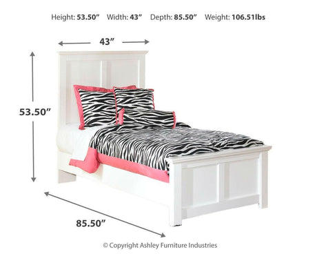 Bostwick Shoals White Twin Panel Bed - Ella Furniture