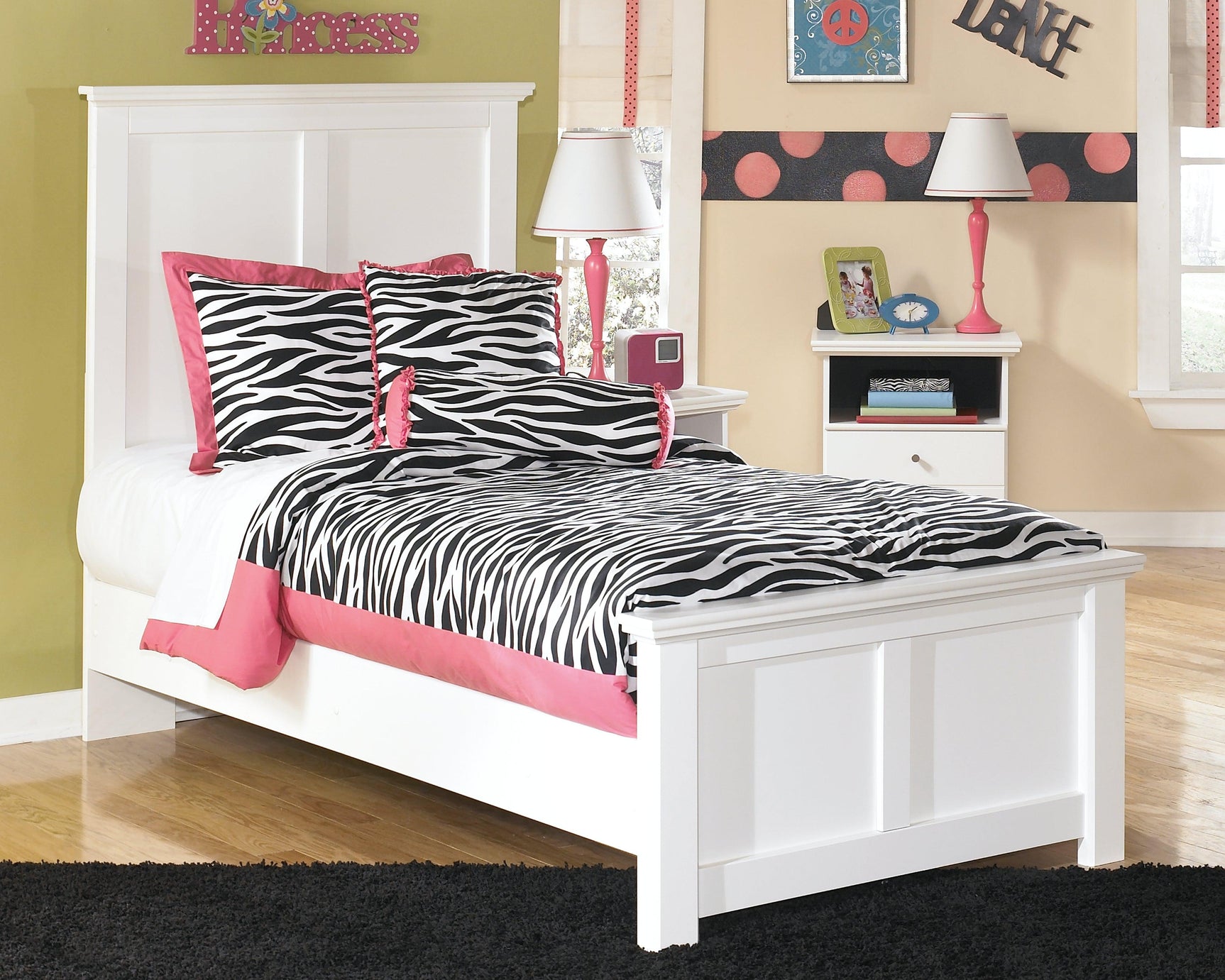 Bostwick Shoals White Twin Panel Bed - Ella Furniture