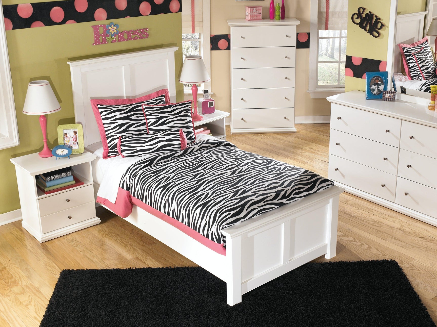 Bostwick Shoals White Twin Panel Bed - Ella Furniture