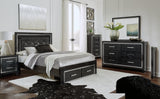 Kaydell Black Queen Panel Bed With Storage - Ella Furniture