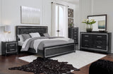 Kaydell Black King Upholstered Panel Bed - Ella Furniture