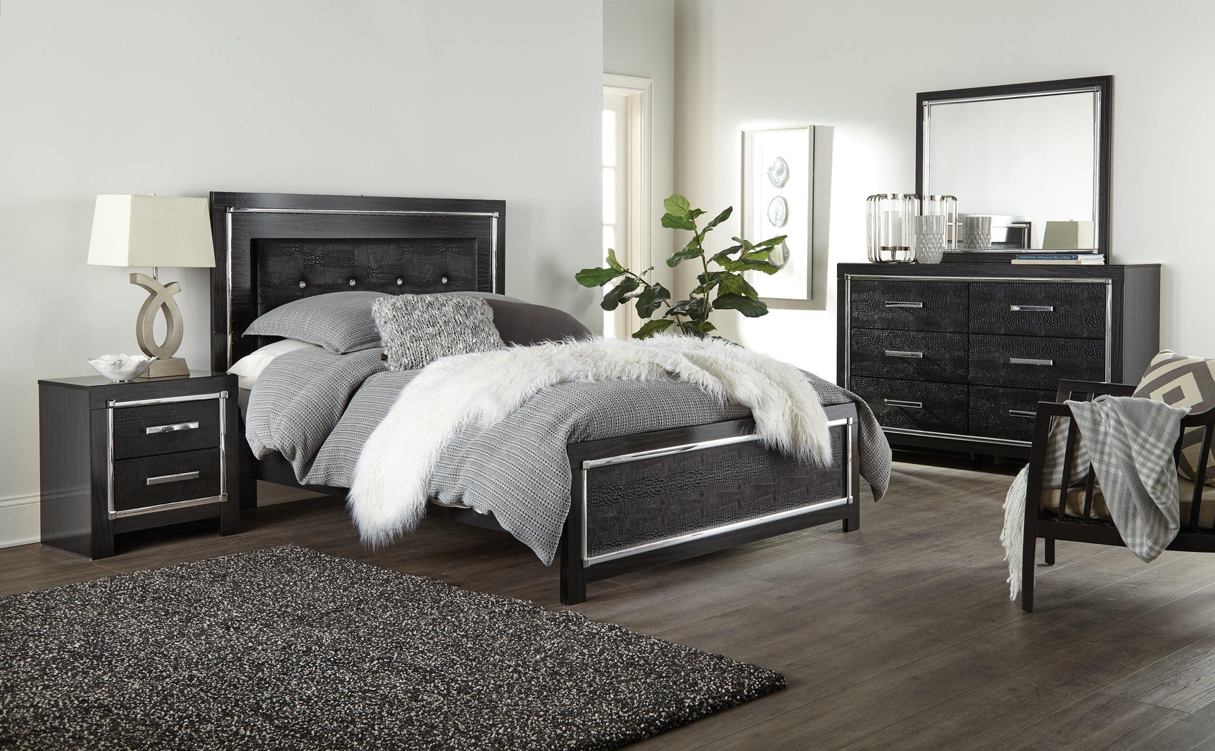 Kaydell Black Nightstand - Ella Furniture