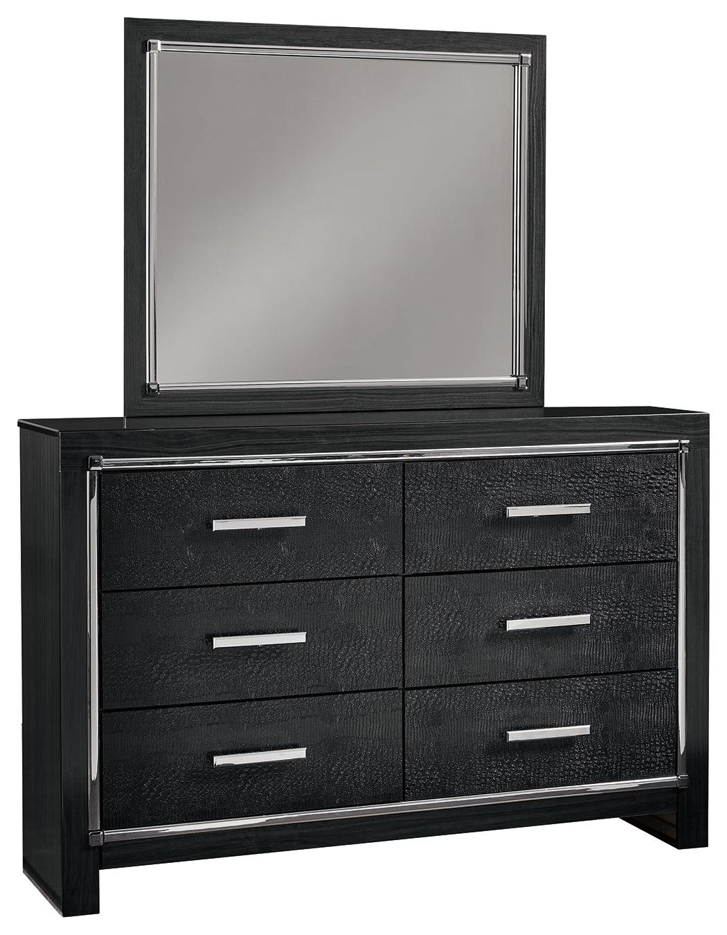 Kaydell Black Dresser And Mirror - Ella Furniture