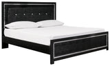 Kaydell Black King Upholstered Panel Bed - Ella Furniture