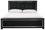 Kaydell Black King Upholstered Panel Bed - Ella Furniture